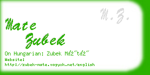 mate zubek business card